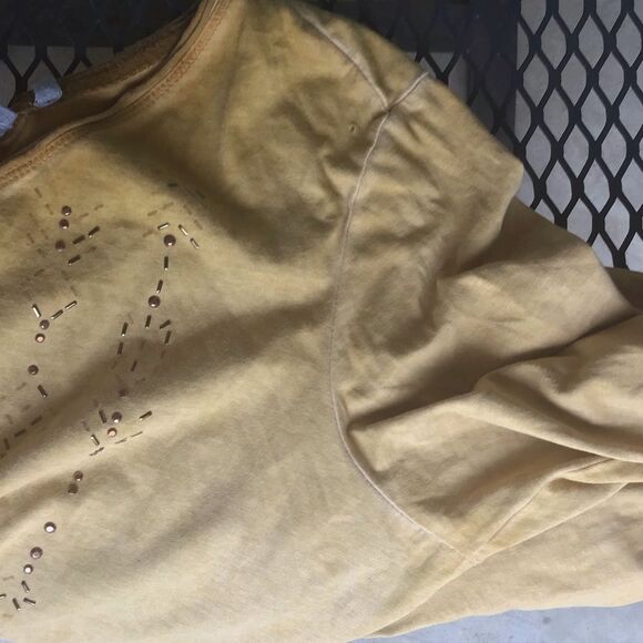 CECIL Peasant Bohemian Embroidered Yellow Long Sleeve Tunic - Picture 10 of 10